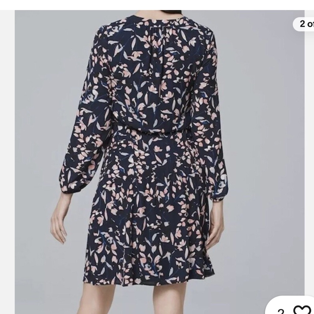 White House Black Market Pink Bishop Sleeve Sundress